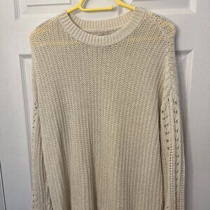 American Eagle Quilted Off-White Sweater Dress